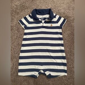 GAP Navy and White Striped Baby Romper